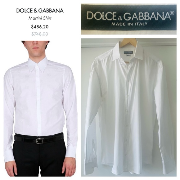 Dolce & Gabbana White MARTINI Cotton Men Dress Formal Shirt